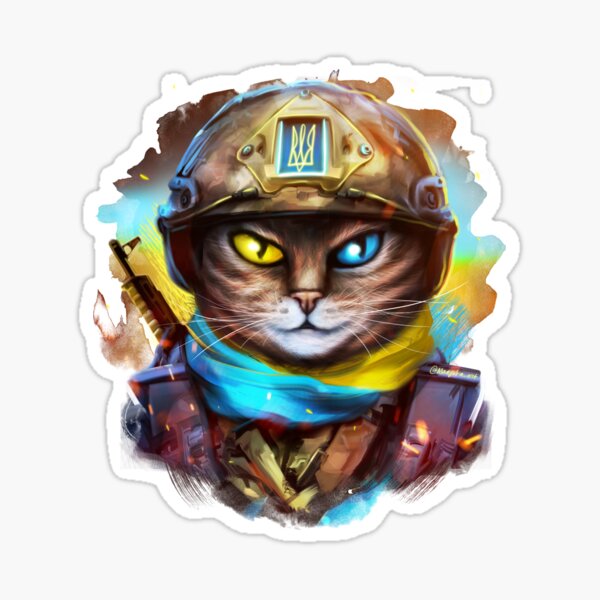 Aperçu de l'œuvre Chat Soldat Ukrainien créée et vendue par MaryshaArt.