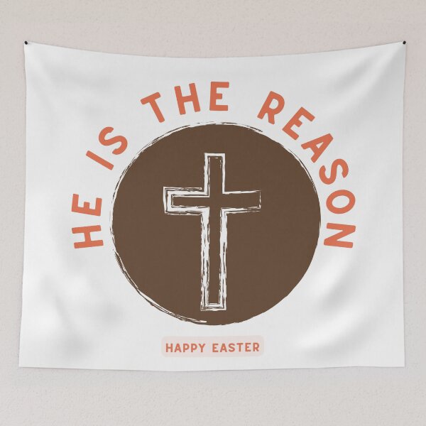 Item preview, Christian Easter holiday cross, He is the reason, Easter Day rabbit, Easter egg coordinator designed and sold by Emily Roberts.