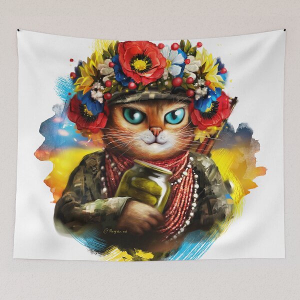 Item preview, Ukrainian cat soldier designed and sold by MaryshaArt.