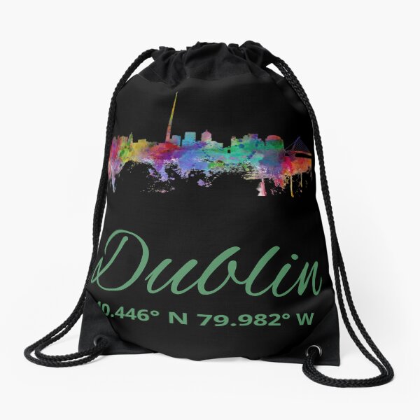 Dunlin painted city skyline classic t-shirt  Drawstring Bag