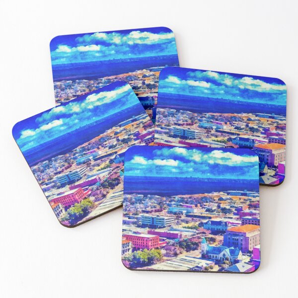 Item preview, Aerial of downtown Pensacola, Florida - digital painting designed and sold by NickoPrints.