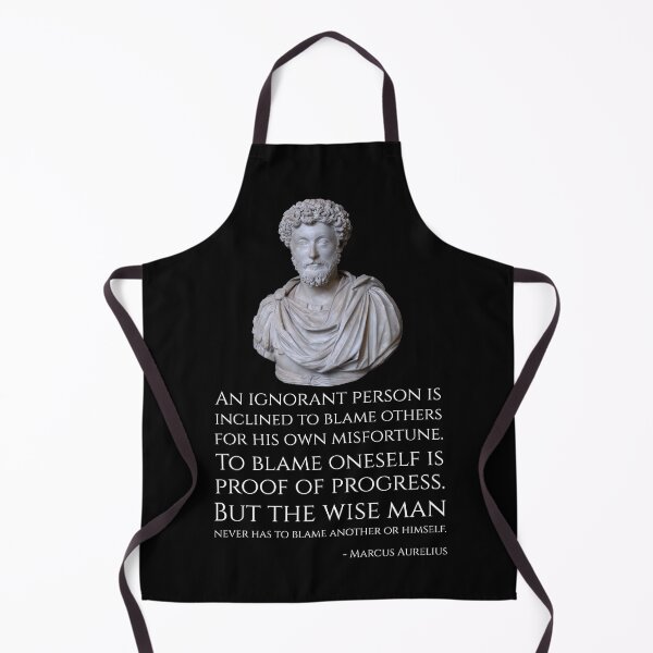 Item preview, An ignorant person is inclined to blame others for his own misfortune. To blame oneself is proof of progress. But the wise man never has to blame another or himself. - Marcus Aurelius designed and sold by Styrman.
