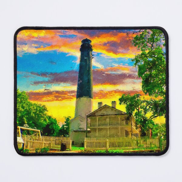 Item preview, The Pensacola lighthouse and maratime museum at sunset - digital painting designed and sold by NickoPrints.