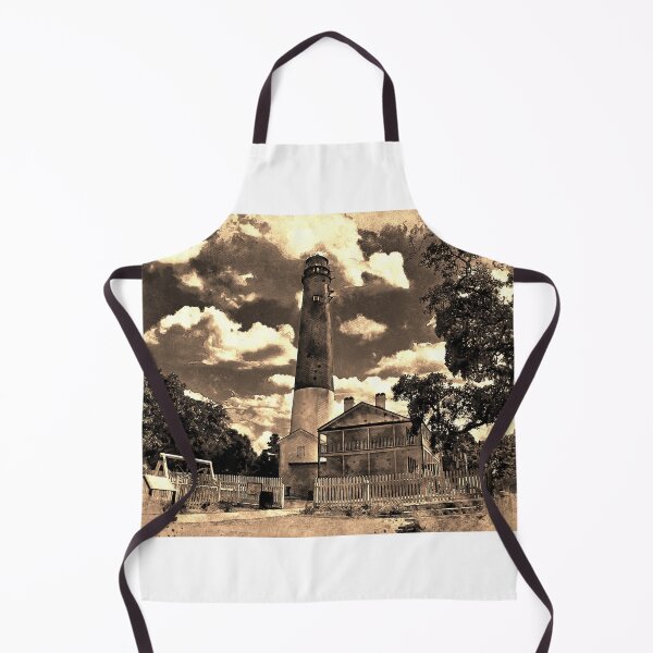 Item preview, The Pensacola lighthouse and maratime museum - digital painting with vintage look designed and sold by NickoPrints.