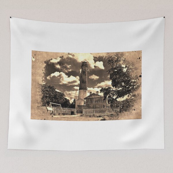 Item preview, The Pensacola lighthouse and maratime museum - digital painting with vintage look designed and sold by NickoPrints.