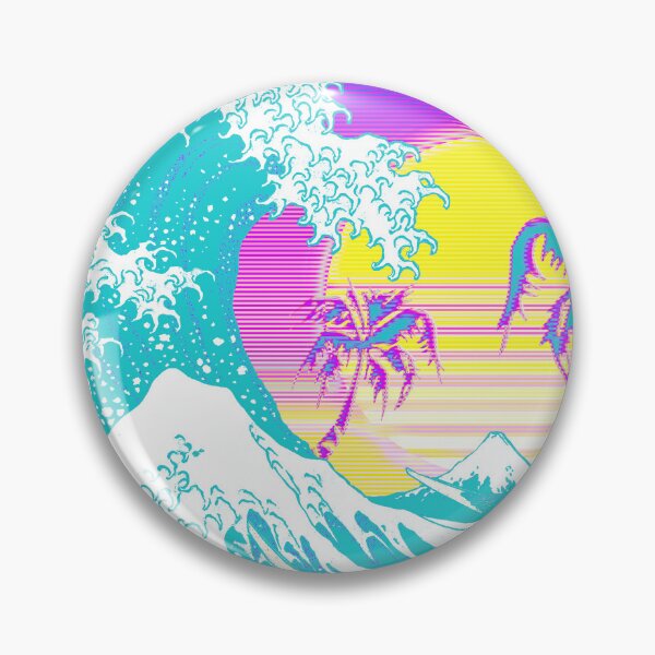 Item preview, Aesthetic Retro Vaporwave Great Wave off Kanagawa designed and sold by ind3finite.