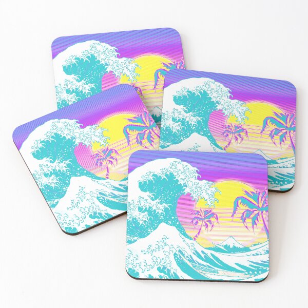 Item preview, Aesthetic Retro Vaporwave Great Wave off Kanagawa designed and sold by ind3finite.