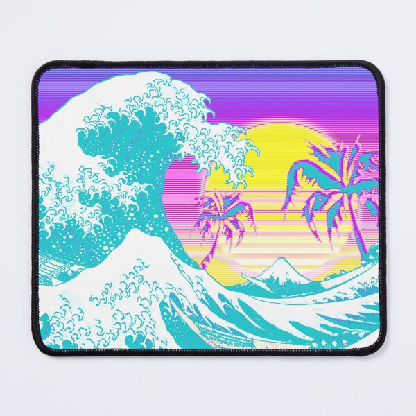 Item preview, Aesthetic Retro Vaporwave Great Wave off Kanagawa designed and sold by ind3finite.