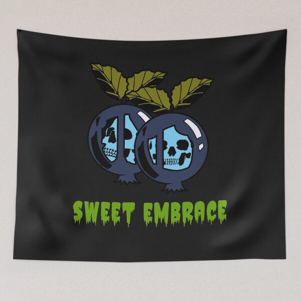 Item preview, Sweet embrace of berries, skull in blueberries designed and sold by MindBlownWill.