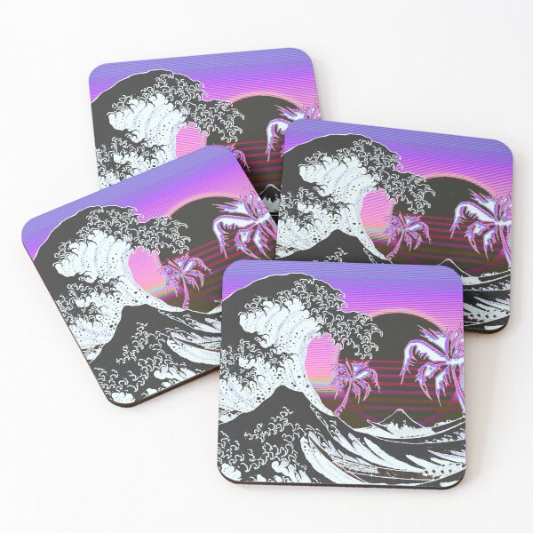 Item preview, Retro Vaporwave Aesthetic Great Wave off Kanagawa designed and sold by ind3finite.