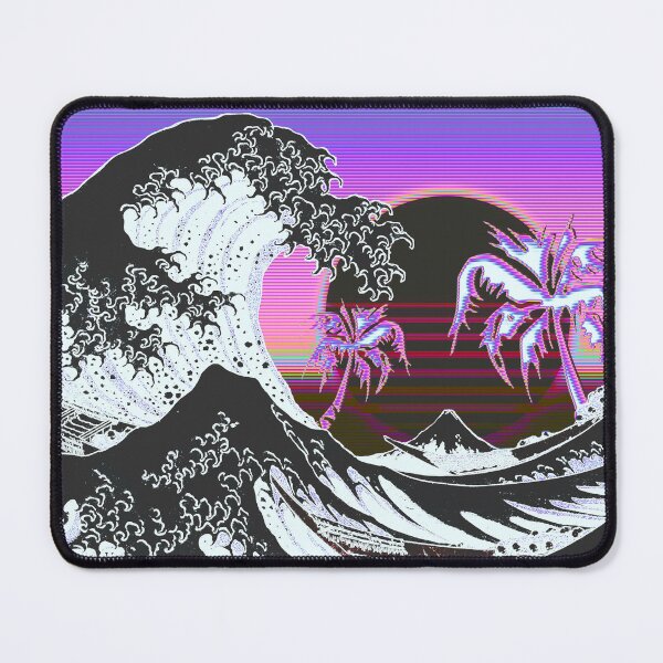 Item preview, Retro Vaporwave Aesthetic Great Wave off Kanagawa designed and sold by ind3finite.