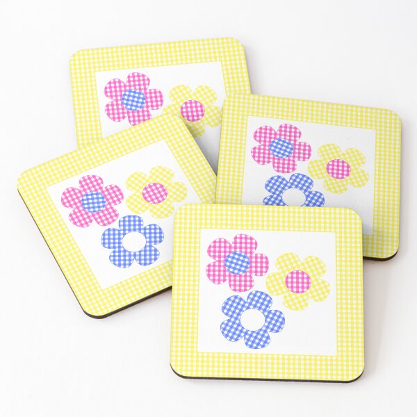 Item preview, Tartan Flowers in Yellow Frame  designed and sold by Shapes-Mania.