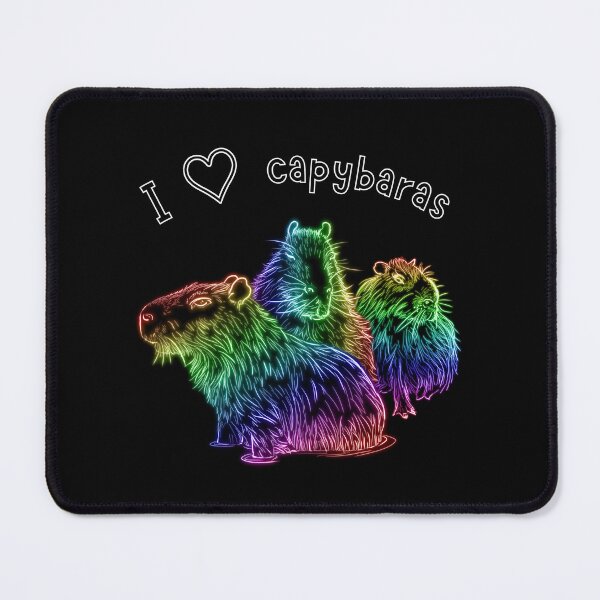 Item preview, I Love Capybaras Neon Rainbow designed and sold by nimreninmu.