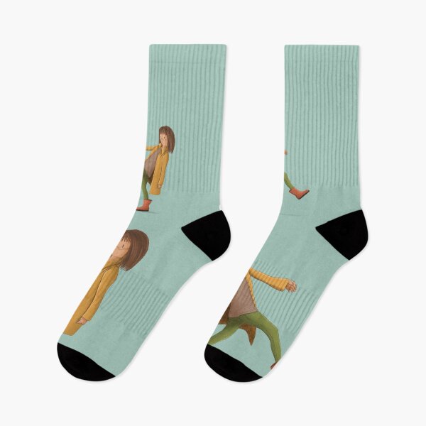 Item preview, Illustration of a Whimsical Woman Walking Wearing Wellington Boots designed and sold by haximica.