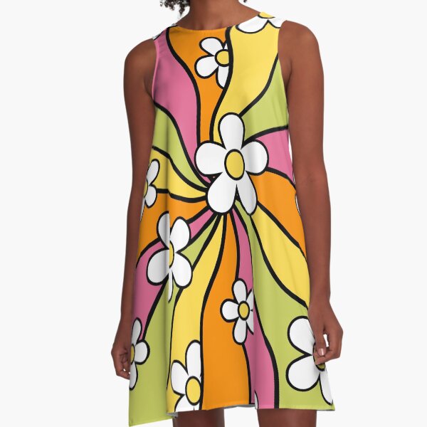 Vista previa del artículo con la obra «Patrón de margaritas onduladas», diseñado y vendido por Design Minds Boutique.