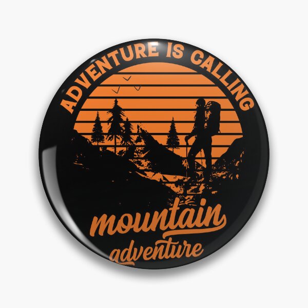 Item preview, A design with mountains and a hiker and the slogan Adventure is calling designed and sold by velisani.