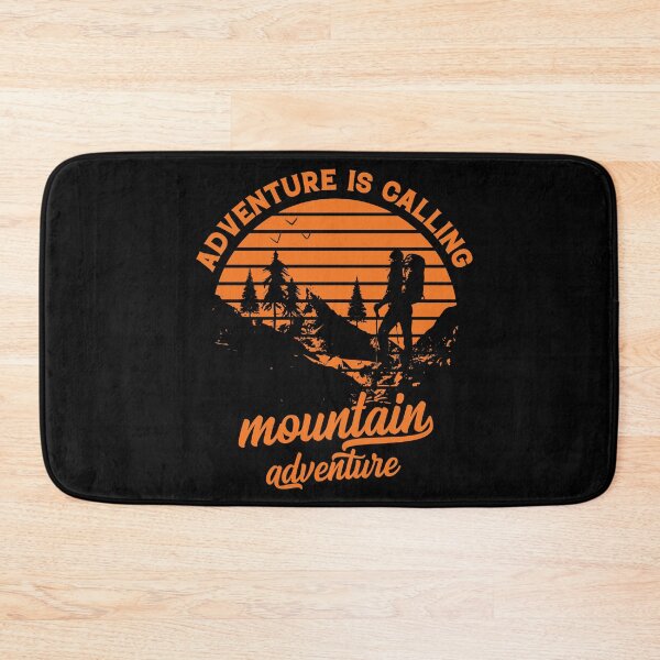 Item preview, A design with mountains and a hiker and the slogan Adventure is calling designed and sold by velisani.