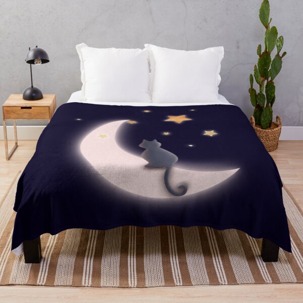 Aperçu de l'œuvre Chat assis sur le croissant de lune créée et vendue par SkyAfterDusk.