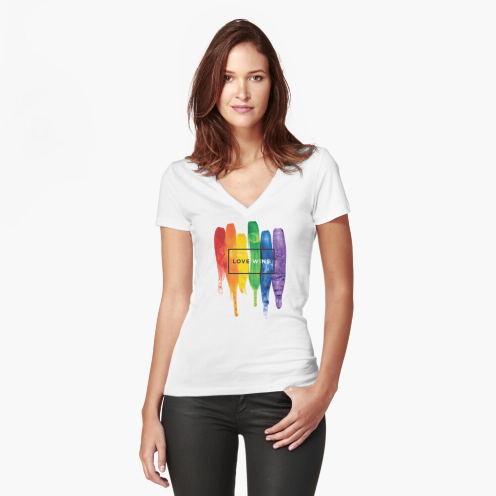 Item preview, Fitted V-Neck T-Shirt designed and sold by LGBTIQ.