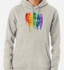 Watercolor LGBT Love Wins Rainbow Paint Typographic Pullover Hoodie