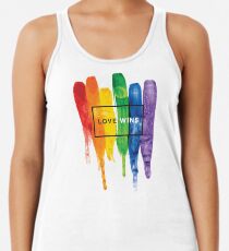 Aquarell LGBT Liebe gewinnt Regenbogen-Farbe typografisch Tank Top für Frauen