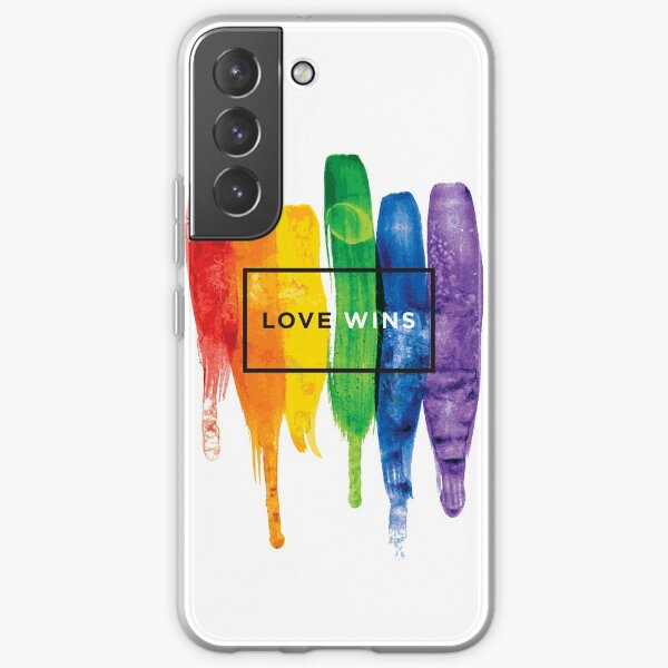 Watercolor LGBT Love Wins Rainbow Paint Typographic Samsung Galaxy Soft Case