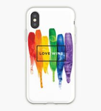 Vinilo o funda para iPhone Acuarela LGBT Love gana tipografía Rainbow Paint tipográfico