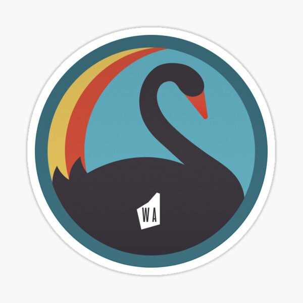 Item preview, Western Australia Swan: Vintage Black Swan Logo Blue designed and sold by Wandoo Studio.