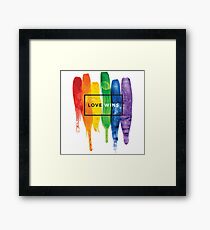 Aquarell LGBT Liebe gewinnt Regenbogen-Farbe typografisch Gerahmtes Wandbild