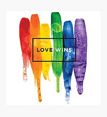 Lámina fotográfica Acuarela LGBT Love gana tipografía Rainbow Paint tipográfico