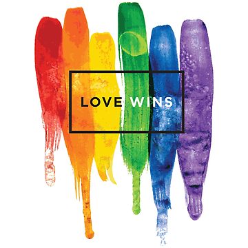 Artwork thumbnail, Watercolor LGBT Love Wins Rainbow Paint Typographic by LGBTIQ