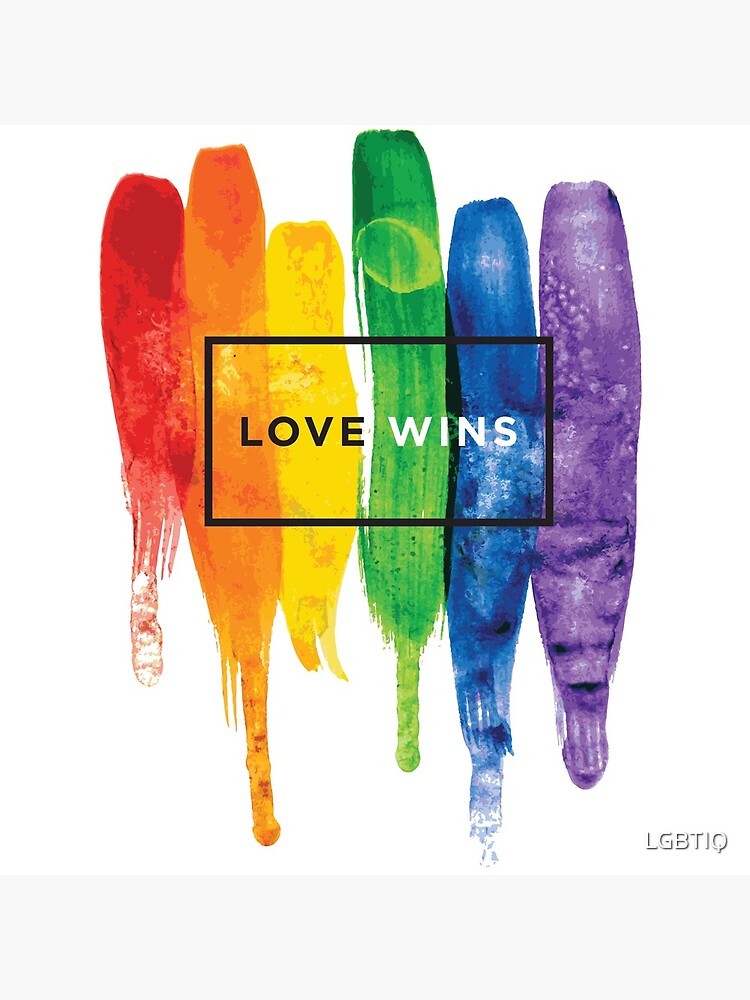 Watercolor LGBT Love Wins Rainbow Paint Typographic by LGBTIQ