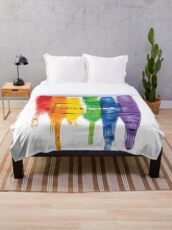 Aquarell LGBT Liebe gewinnt Regenbogen-Farbe typografisch Fleecedecke