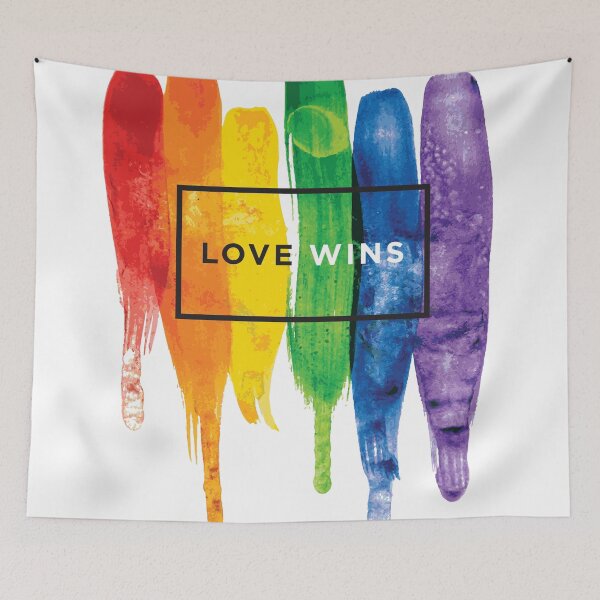 Item preview, Acuarela LGBT Love gana Rainbow Paint Typographic designed and sold by LGBTIQ.