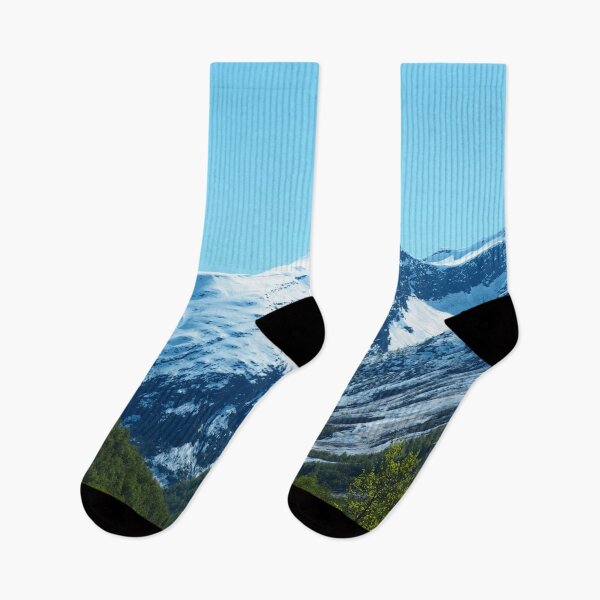 Item preview, Mountain Covered With Snow Summer Blue Green designed and sold by nnprintdesign.