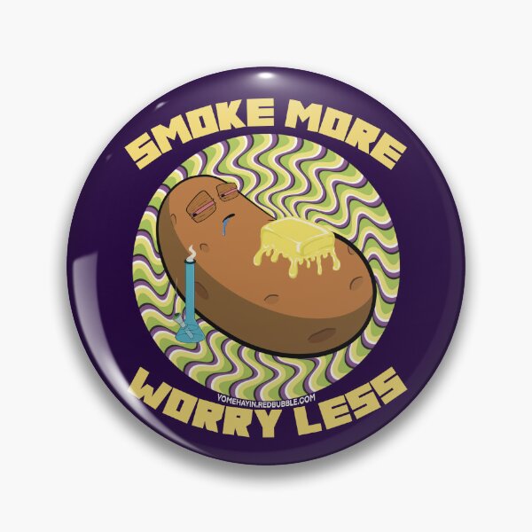 Item preview, Smoke more worry less-Hand Drawn Cartoon Stoned Baked Potato  designed and sold by YomeHayin.
