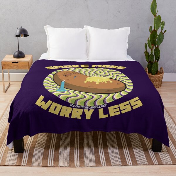 Item preview, Smoke more worry less-Hand Drawn Cartoon Stoned Baked Potato designed and sold by YomeHayin.