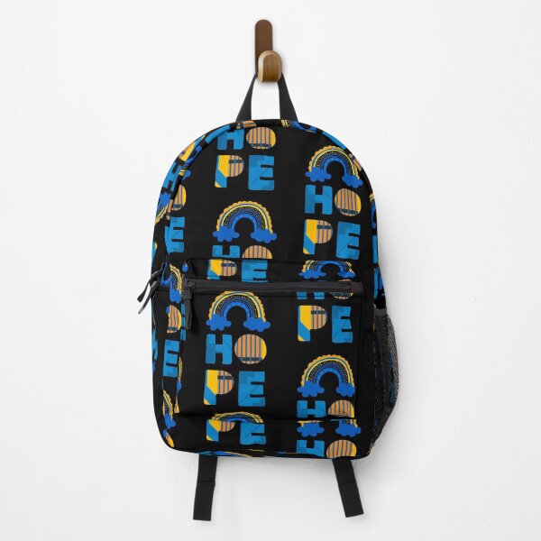Item preview, HOPE rainbow hope Ukraine flag blue yellow designed and sold by amy greaves.