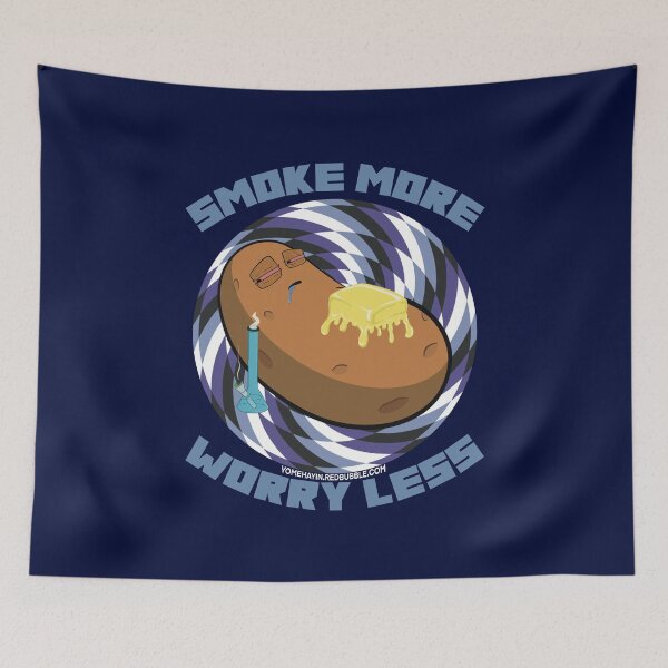 Item preview, Smoke more worry less-Hand Drawn Cartoon Stoned Baked Potato  designed and sold by YomeHayin.