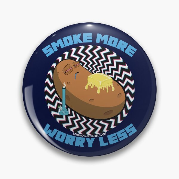 Item preview, Smoke more worry less-Hand Drawn Cartoon Stoned Baked Potato  designed and sold by YomeHayin.
