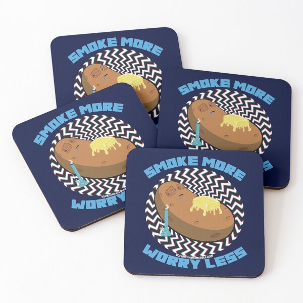 Item preview, Smoke more worry less-Hand Drawn Cartoon Stoned Baked Potato  designed and sold by YomeHayin.