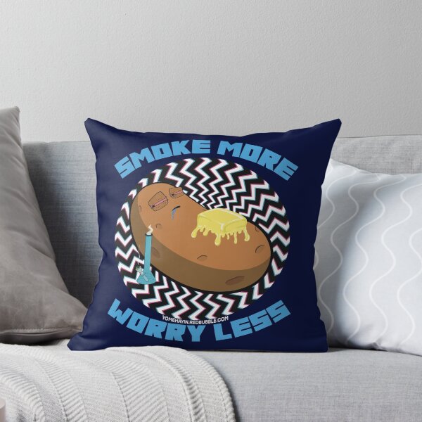 Item preview, Smoke more worry less-Hand Drawn Cartoon Stoned Baked Potato  designed and sold by YomeHayin.