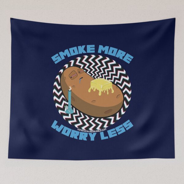 Item preview, Smoke more worry less-Hand Drawn Cartoon Stoned Baked Potato  designed and sold by YomeHayin.