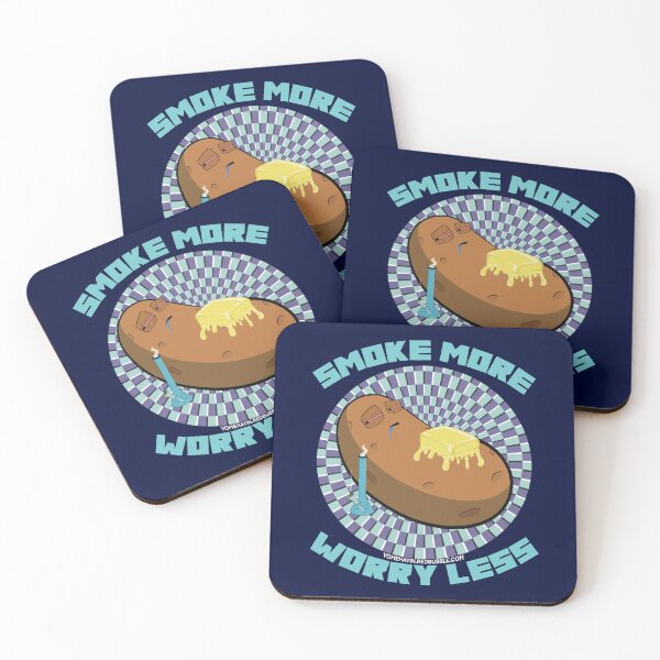 Item preview, Smoke more worry less-Hand Drawn Cartoon Stoned Baked Potato  designed and sold by YomeHayin.