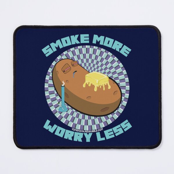 Item preview, Smoke more worry less-Hand Drawn Cartoon Stoned Baked Potato designed and sold by YomeHayin.