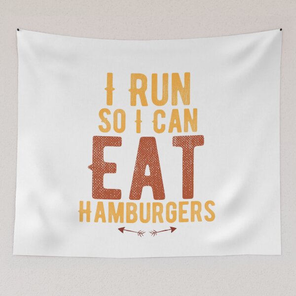 Item preview, I Run So I Can Eat Hamburgers Funny running designed and sold by Quotes ⭐⭐⭐⭐⭐.