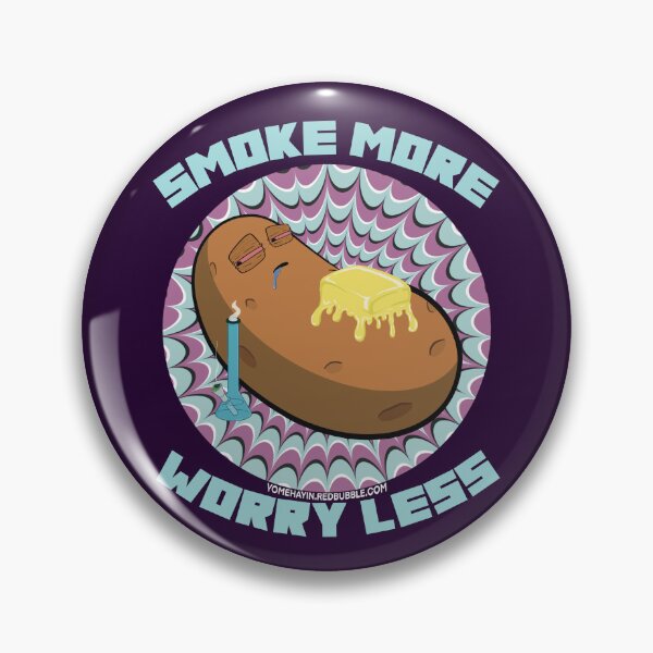 Item preview, Smoke more worry less-Hand Drawn Cartoon Stoned Baked Potato  designed and sold by YomeHayin.