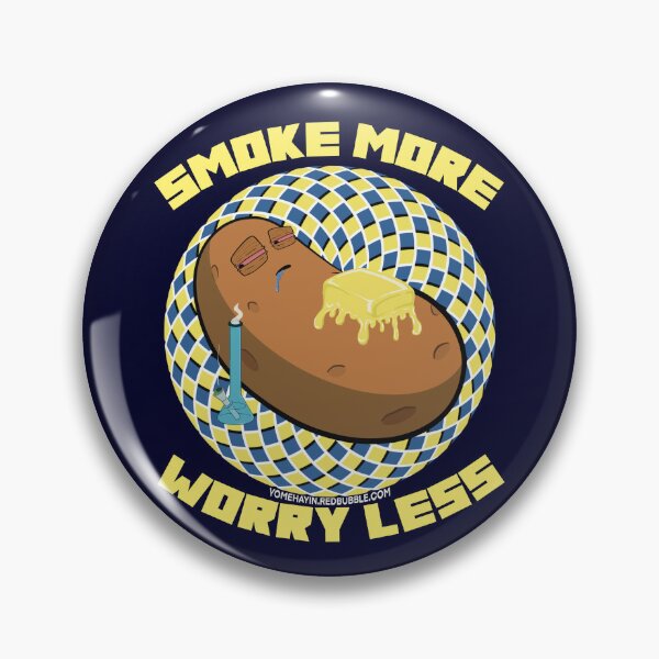 Item preview, Smoke more worry less-Hand Drawn Cartoon Stoned Baked Potato  designed and sold by YomeHayin.