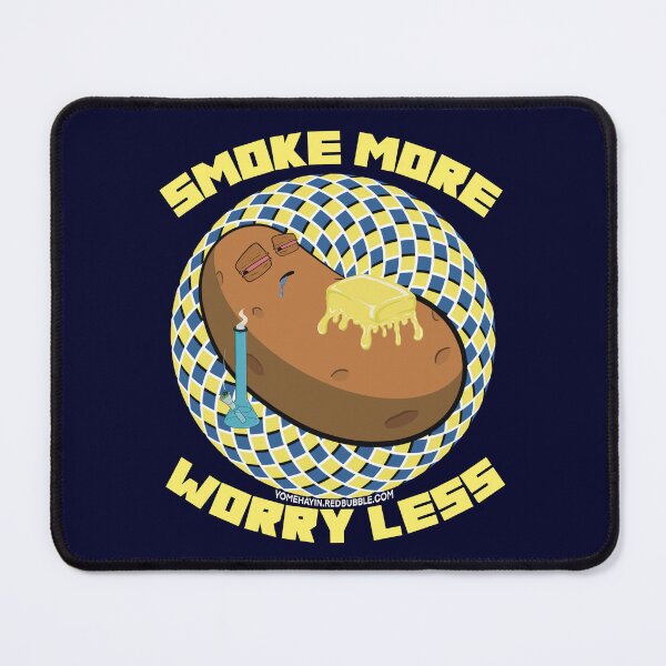 Item preview, Smoke more worry less-Hand Drawn Cartoon Stoned Baked Potato designed and sold by YomeHayin.