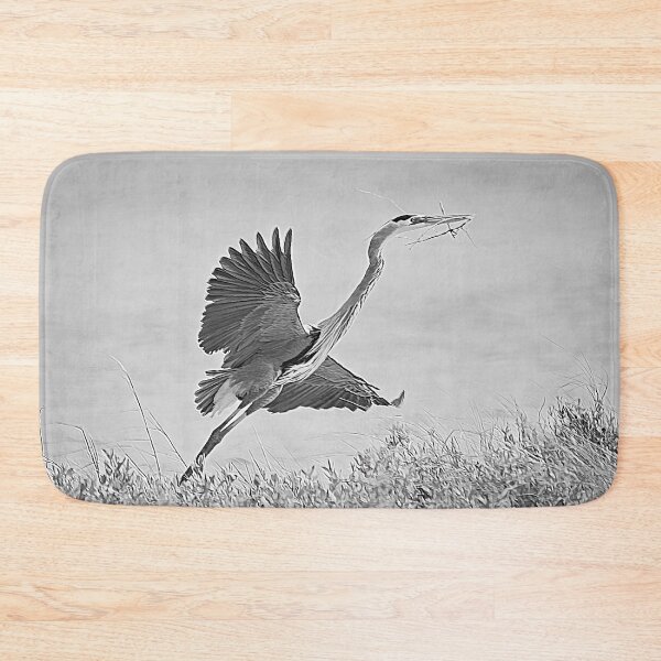 Item preview, Great Blue Heron Nest Building Time Black and White designed and sold by Debra Martz.